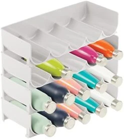 MDesign Plastic Free-Standing Stackable Bottle Storage Rack, For Kitchen Countertop, Fridge, Freezer; Organizer For Water Bottles, Sports Drinks; Ligne Collection, 2 Pack - Store 8 Bottles - Clear -Brabantia Shop 41 4QoIff0L. AC