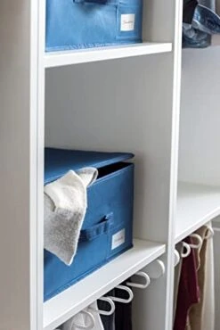 WENKO Storage Box Air L-Breathable Fleece, 44 X 19 X 33 Cm, Blue -Brabantia Shop 4101x23UnjL