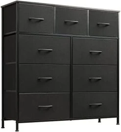 WLIVE 9-Drawer Dresser, Fabric Storage Tower For Bedroom, Hallway, Nursery, Closet, Tall Chest Organizer Unit With Fabric Bins, Steel Frame, Wood Top, Easy Pull Handle, Greige -Brabantia Shop 410CNFuUT2L. AC
