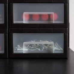 IRIS USA Small Desktop Stacking Drawer, 6-Pack, Sliding Plastic Drawer Storage Container For Stationery Art Craft Supplies Fabric Tools Kitchen Pantry Office And Garage Organization, Black -Brabantia Shop 411GyR8B3TL