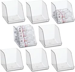 MDesign Plastic Kitchen Storage Organizer Container Bins For Pantry, Fridge, Freezer Organization - Holds Canned Food, Soup Can, Soda Water Bottle - Ligne Collection, 8 Pack - Clear -Brabantia Shop 411notoMnkL. AC