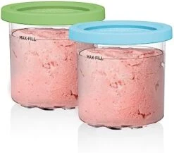 Ninja CREAMi Pints 2 Pack, Compatible With NC299AMZ & NC300s Series CREAMi Ice Cream Makers, Genuine Ninja Pint, BPA-Free & Dishwasher Safe, Color Lids, 1 Pint Each, Clear/Lime/Aqua, XSKPLID2CD -Brabantia Shop 41291F52igL. AC