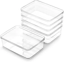 | Plastic Storage Bins, Medium - 2 Pack | THE LUCID COLLECTION | Multi-Use Organizer Bins | Built-In Handles | BPA-Free | Clear Storage Containers | Fridge Organizer | Pantry & Home Organization -Brabantia Shop 412ZMHMS1S. AC