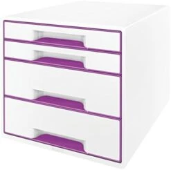 Leitz 52142036 A4"Wow" Cube 5 Drawers Filling Unit - White/Blue -Brabantia Shop 4134c tc9ZL. AC