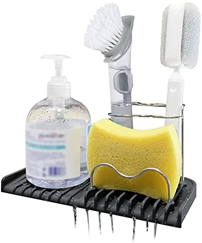New Silicone Sponge Holder,Dish Soap Holder For Kitchen Counter, Waterproof Sponge Soap Tray For Kitchen Sink Bathroom, Multipurpose Sink Caddy Organizer For Soap Dispenser(Gray, 2 Pack) 6 New Silicone Sponge Holder,Dish Soap Holder For Kitchen Counter, Waterproof Sponge Soap Tray For Kitchen Sink Bathroom, Multipurpose Sink Caddy Organizer For Soap Dispenser(Gray, 2 Pack) - Image 6