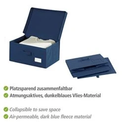 WENKO Storage Box Air L-Breathable Fleece, 44 X 19 X 33 Cm, Blue -Brabantia Shop 413hMEfLP8L