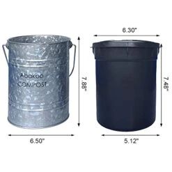 Abakoo Stainless Steel Compost Bin - Premium Grade 304 Stainless Steel Kitchen Composter - Includes 4 Charcoal Filter, Indoor Countertop Kitchen Recycling Bin Pail (1.0 Gallon (Galvanized)) -Brabantia Shop 413wo2EGHKL