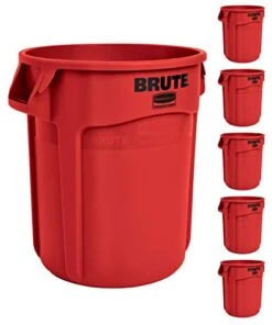 Rubbermaid Commercial Products BRUTE Heavy-Duty Trash/Garbage Can, 20-Gallon, Gray, Wastebasket For Home/Garage/Mall/Office/Stadium/Bathroom, Pack Of 6 -Brabantia Shop 415CUwrdDfL