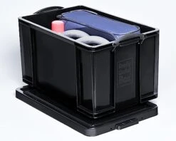 Really Useful Storage Box 84 Litre Solid Black