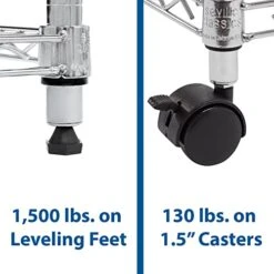 Seville Classics 5-Tier Wire Shelving With Wheels, 5-Tier, 30"" W X 14"" D (NEW MODEL), Chrome Plating, Plated Steel -Brabantia Shop 415gcO89X4L