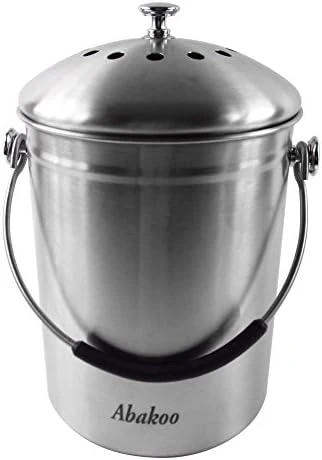 Abakoo 1.8 Gallon Compost Bin 304 Stainless Steel Kitchen Composter Waste Pail Indoor Countertop Kitchen Recycling Bin Pail - Includes 2 Filters 5 Abakoo 1.8 Gallon Compost Bin 304 Stainless Steel Kitchen Composter Waste Pail Indoor Countertop Kitchen Recycling Bin Pail - Includes 2 Filters - Image 5