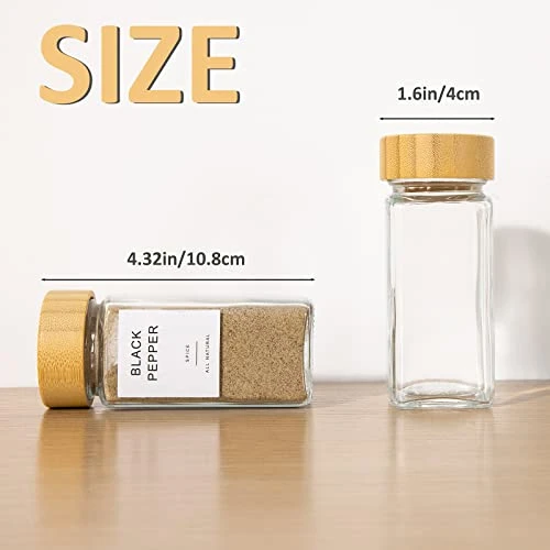FavorFlavor 12 Pcs Spice Jars With Label, Thickened Glass Seasoning Jars With Bamboo Lids, Airtight Sealing Seasoning Bottles With Silicone Funnel For Easy Refilling, Spice Jars With Shaker Lids 1 FavorFlavor 12 Pcs Spice Jars With Label, Thickened Glass Seasoning Jars With Bamboo Lids, Airtight Sealing Seasoning Bottles With Silicone Funnel For Easy Refilling, Spice Jars With Shaker Lids