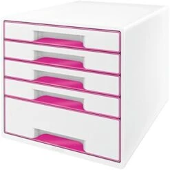 Leitz 52142036 A4"Wow" Cube 5 Drawers Filling Unit - White/Blue -Brabantia Shop 4166cAPL7NL. AC