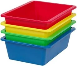 IRIS USA Large Multi-Purpose Plastic Storage Bins, 4-Pack, Durable Thick Plastic Organizer Containers For Toys Diapers Clothes Crafts Kids Room Playroom Daycare School Storage, Pastel Colors -Brabantia Shop 416LKGCYqQL. AC