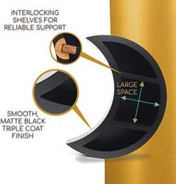 Crescent Moon Shelf Gothic Decor - Large, Sturdy And Reversible Wall Crystal Display Shelf And Gothic Home Moon Decor For Essential Oils, Wiccan Decor And Crystal Shelf Display Black Moon Wall Decor -Brabantia Shop 416SV1IMAtL