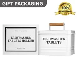 Calindiana Dishwasher Pods Container Holder With Lid For Kitchen Organization And Storage, White -Brabantia Shop 416hfRY096L