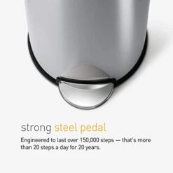 Simplehuman 30 Liter / 8 Gallon Round Step Trash Can, Brushed Stainless Steel,15.1 X 12.4 X 25.6 Inches -Brabantia Shop 416kkDx2W5L