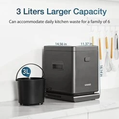 IUHAND Compost Bin Kitchen, Smart Waste Kitchen Composter, Electric Composter Indoor With Base, Food Cycler With 3L Capacity, Compost Machine For Countertop, Counter, Starry Gray 2 Filters (Bk-1) -Brabantia Shop 416tjIfn0wL