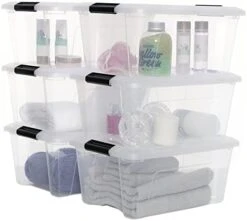 IRIS OHYAMA, Plastic Storage Boxes With Lid And Closing Clips, 5L, Set Of 3, Integrated Handles, Stackable, BPA Free, Bedroom, Office, Living Room, DDNTB-5, Clear 26 IRIS OHYAMA, Plastic Storage Boxes With Lid And Closing Clips, 5L, Set Of 3, Integrated Handles, Stackable, BPA Free, Bedroom, Office, Living Room, DDNTB-5, Clear -Brabantia Shop 417SDz2exEL. AC