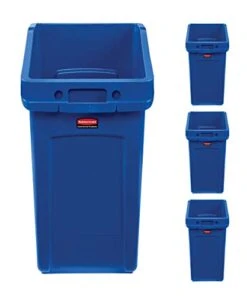 Rubbermaid Commercial Products 2026721 Slim Jim Under-Counter Trash Can With Venting Channels, 23 Gallon, Gray -Brabantia Shop 417apexPhLL