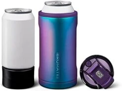 BrüMate Hopsulator Trio 3-in-1 Insulated Can Cooler For 12oz / 16oz Cans + 100% Leak Proof Tumbler With Lid | Can Coozie Insulated For Beer, Soda, And Energy Drinks (Matte Gray) -Brabantia Shop 4188f0847oL. AC