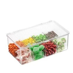 2 Pack Stackable Plastic Tea Bag Organizer - Storage Bin Box For Kitchen Cabinets, Countertops, Pantry - Holds Beverage Bags, Cups, Pods, Packets, Condiment Accessories Holder