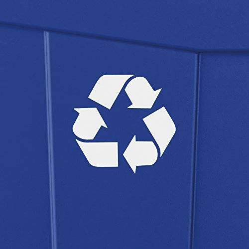 Suncast Commercial Slim 23 Gallon Polypropylene Recycling Bin With Recycle Logo, Blue 5 Suncast Commercial Slim 23 Gallon Polypropylene Recycling Bin With Recycle Logo, Blue - Image 5