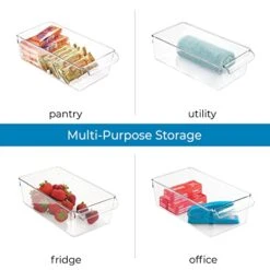 Linus Plastic Fridge And Freezer Storage Organizer Bin With Handle, Clear Container For Food, Drinks, Produce Organization, BPA-Free , 11.5" X 6" X 3.5", Clear -Brabantia Shop 418Z577m3lL
