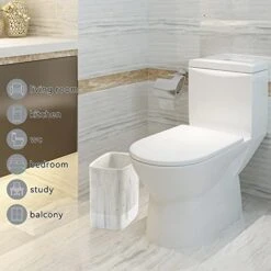 Polytree Bathroom Trash Can 1.8 Gallon(7 Liter) Small Kitchen Garbage Can,Decor Wastebasket For Bedroom Office,Resin Marble White -Brabantia Shop 418seKKqAAL