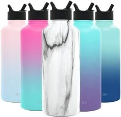 Simple Modern Water Bottle With Straw Lid Vacuum Insulated Stainless Steel Metal Thermos Bottles | Reusable Leak Proof BPA-Free Flask For Gym, Sports| Summit Collection | 22oz, Botanical Rainbow -Brabantia Shop 418tnCGByzL. AC