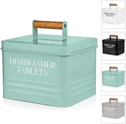 Calindiana Dishwasher Pods Container Holder With Lid For Kitchen Organization And Storage, White -Brabantia Shop 419zcZOZwzL. AC