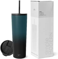 Simple Modern Insulated Tumbler With Lid And Straw | Iced Coffee Cup Reusable Stainless Steel Water Bottle Travel Mug | Gifts For Women Men Her Him | Classic Collection | 24oz | Ocean Geode -Brabantia Shop 41A8C6yXQCL. AC