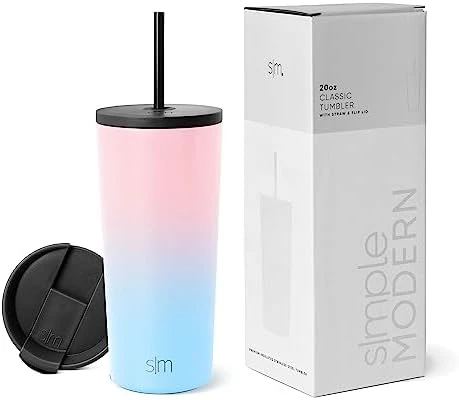 Simple Modern Insulated Tumbler With Lid And Straw | Iced Coffee Cup Reusable Stainless Steel Water Bottle Travel Mug | Gifts For Women Men Her Him | Classic Collection | 20oz | Sweet Taffy 9 Simple Modern Insulated Tumbler With Lid And Straw | Iced Coffee Cup Reusable Stainless Steel Water Bottle Travel Mug | Gifts For Women Men Her Him | Classic Collection | 20oz | Sweet Taffy - Image 9