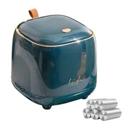 Mini Countertop Trash Can With 5 Rolls Of Trash Bags, Waste Can With Press Type Lid, 0.5 Gallon/1.5 Liter Wastebasket Trash Can Dispenser, Mini Bin For Bathroom Vanity,Coffee Table (White) -Brabantia Shop 41AnvYdiXwL