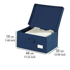 WENKO Storage Box Air L-Breathable Fleece, 44 X 19 X 33 Cm, Blue -Brabantia Shop 41At0YqqE5L