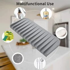 New Silicone Sponge Holder,Dish Soap Holder For Kitchen Counter, Waterproof Sponge Soap Tray For Kitchen Sink Bathroom, Multipurpose Sink Caddy Organizer For Soap Dispenser(Gray, 2 Pack) 19 New Silicone Sponge Holder,Dish Soap Holder For Kitchen Counter, Waterproof Sponge Soap Tray For Kitchen Sink Bathroom, Multipurpose Sink Caddy Organizer For Soap Dispenser(Gray, 2 Pack) -Brabantia Shop 41BZ2ojVn2L