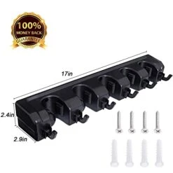 HYRIXDIRECT Wall Mount Broom Mop Holder Hanger Garden Tool Organizers Rack Garage Laundry Room Organizations And Storage With Hooks Heavy Duty -Brabantia Shop 41BfMDIjXkL