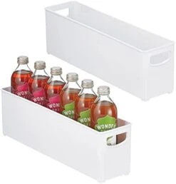 MDesign Plastic Stackable Kitchen Organizer - Storage Bin With Handles For Refrigerator, Freezer, Cabinet, And Pantry Shelves Organization - Food Container - Ligne Collection - 2 Pack - Clear -Brabantia Shop 41BrM4fdWwL. AC