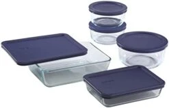 Pyrex Meal Prep Simply Store Glass Rectangular And Round Food Container Set (18-Piece, BPA-free), Multicolor -Brabantia Shop 41BtqMDLjNL. AC