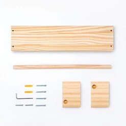 KUWZTY Wall Book Shelves For Nursery Set Of 2, Display Holder For Toys, Toiletry Essentials, Kitchen Spice Racks, Photos(Natural Wood) -Brabantia Shop 41CZiyPC1zL