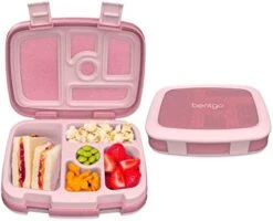 Bentgo® Kids 5-Compartment Lunch Box - Glitter Design For School, Ideal For Ages 3-7, Leak-Proof, Drop-Proof, Dishwasher Safe, & Made With BPA-Free Materials (Glitter Edition - Petal Pink) -Brabantia Shop 41CpER4ad6L. AC