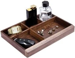 JIADEL Black Walnut Multi-Functional Distressed Vintage Wooden Storage Box, Desk Organizer Tray,5 Division,Jewelry Storage -Brabantia Shop 41EKsQb7rL. AC