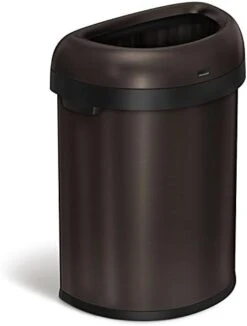 Simplehuman 50 Liter / 13.2 Gallon Slim Open Top Trash Can, Commercial Grade Heavy Gauge Brushed Stainless Steel -Brabantia Shop 41FSVl29eNL. AC
