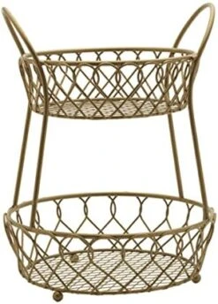 Gourmet Basics By Mikasa Loop And Lattice Wire Basket, Antique Black -Brabantia Shop 41FV4 JVXL. AC