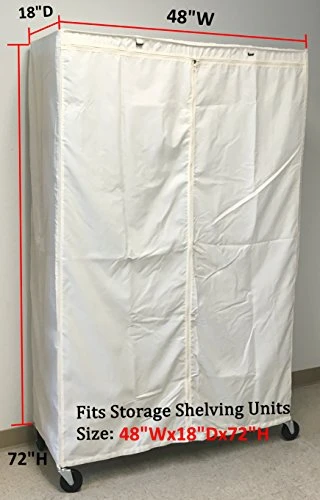 Formosa Covers Storage Shelving Unit Cover, Fits Racks 48" Wx18 Dx72 H (Cover Only Off White Color) 3 Formosa Covers Storage Shelving Unit Cover, Fits Racks 48" Wx18 Dx72 H (Cover Only Off White Color) - Image 3