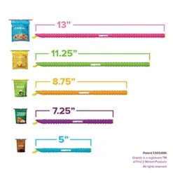 GRIPSTIC Bag Sealer - The Word's Best Reusable Chip Clips, Bag Clips. Patented. Airtight & Waterproof Seal On Food Storage Bags, Kids Snacks & More. Near Zero Waste. 12ct Variety Pack -Brabantia Shop 41GtO5xXz3L