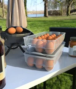 Clear Covered Egg Holder 3-Pack, Plastic Egg Storage For Refrigerator, Egg Tray Container With Lid, Fits 18 Eggs -Brabantia Shop 41HU626RQML