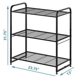 Simple Trending 3-Tier Stackable Wire Shelving Unit Storage Rack, Expandable & Adjustable Kitchen Storage Cabinet Shelf Organizer, Black -Brabantia Shop 41HvzZAx1vL