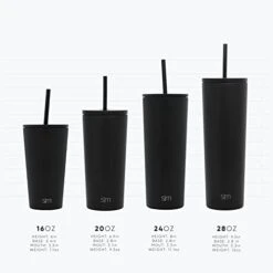 Simple Modern Insulated Tumbler With Lid And Straw | Iced Coffee Cup Reusable Stainless Steel Water Bottle Travel Mug | Gifts For Women Men Her Him | Classic Collection | 24oz | Midnight Black 18 Simple Modern Insulated Tumbler With Lid And Straw | Iced Coffee Cup Reusable Stainless Steel Water Bottle Travel Mug | Gifts For Women Men Her Him | Classic Collection | 24oz | Midnight Black -Brabantia Shop 41IfaotUxOL 2