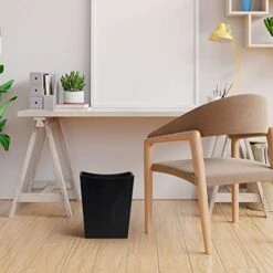 MOOACE Bamboo Trash Can Wastebasket, 2 Gallon Small Garbage Can Waste Basket Recycling Bin Container For Bedroom, Bathroom, Kitchen, Office, Black -Brabantia Shop 41Ijugth0rL
